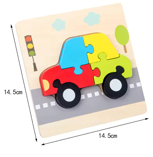 Colorful 3D Animal Wooden Puzzle Set for Kids